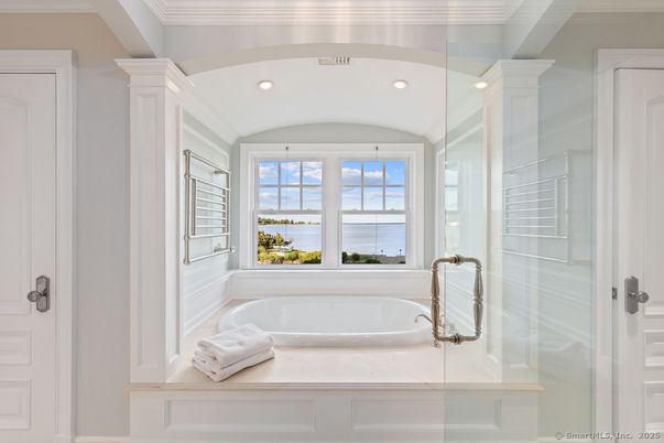 Bathroom, Glass Shower, Interior, Recessed Lighting, Water