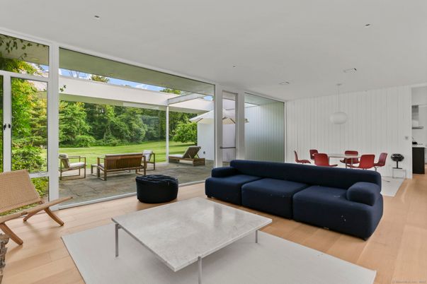 Dining room, Interior, Living room, Recessed Lighting, Wood Texture Flooring