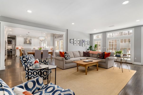 Dining room, Interior, Kitchen, Living room, Pendant Lights, Recessed Lighting, Wood Texture Flooring