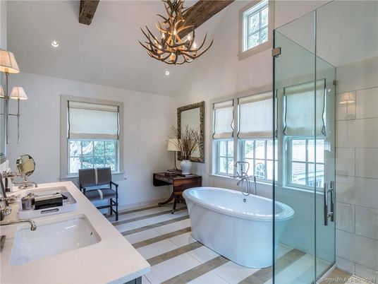 Bathroom, Dual Sink Vanities, Free Standing Baths, Glass Shower, Interior, Recessed Lighting