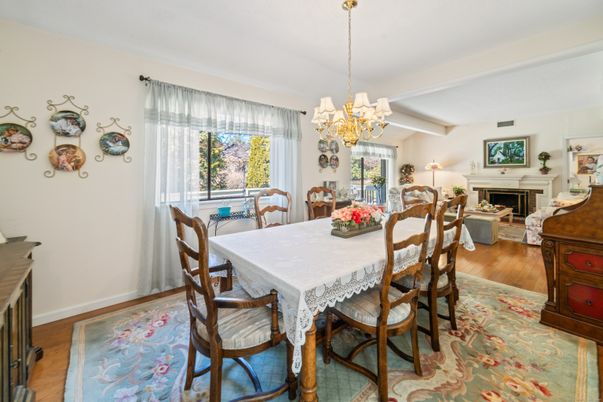 Chandelier, Dining room, Fireplace, Interior, Living room, Wood Texture Flooring