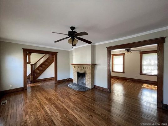 Empty room, Fireplace, Interior, Wood Texture Flooring
