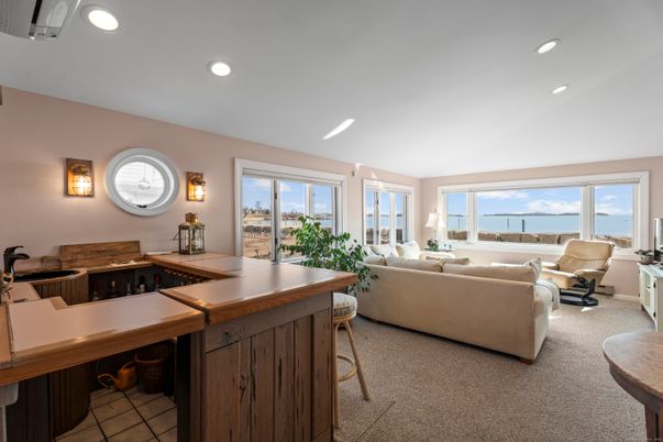 Fireplace, Interior, Living room, Recessed Lighting, Water