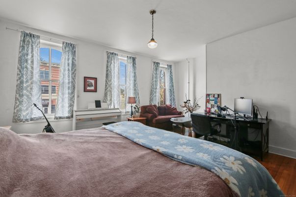 Bedroom, Home Office, Interior, Pendant Lights, Wood Texture Flooring