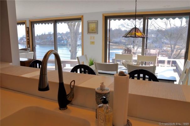 Dining room, Interior, Pendant Lights, Water