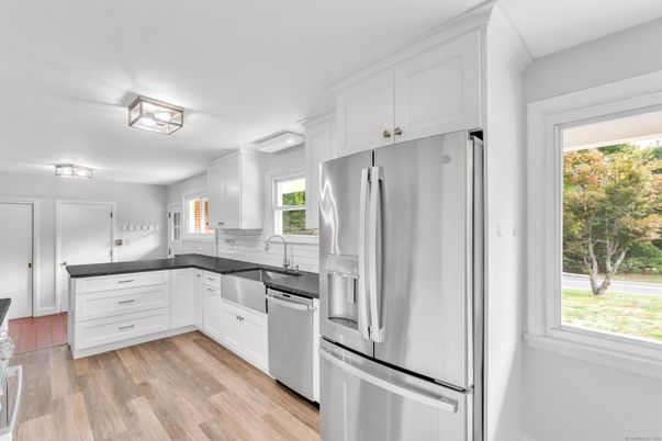 Interior, Kitchen, Stainless Steel Appliances, Wood Texture Flooring