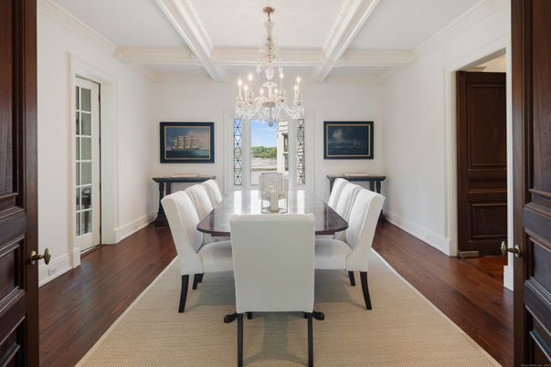 Chandelier, Dining room, Interior, Wood Texture Flooring