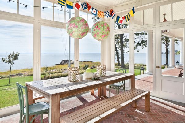 Dining room, Interior, Sun Room, Water