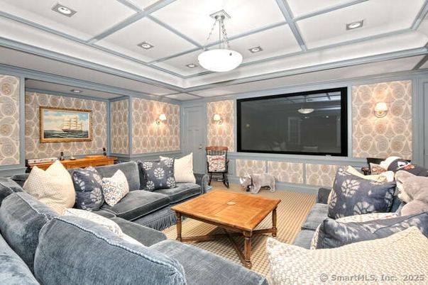 Home Theatre Room, Interior, Living room, Pendant Lights, Projection Screen, Recessed Lighting, Theatre Room
