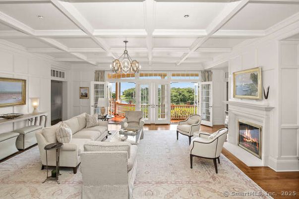 Chandelier, Fireplace, Interior, Living room, Recessed Lighting, Wood Texture Flooring