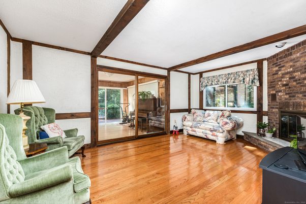 Fireplace, Interior, Living room, Stone Walls, Wood Texture Flooring