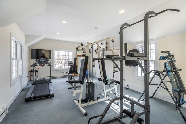 Fitness Equipment, Gym, Interior, Recessed Lighting
