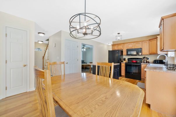 Chandelier, Dining room, Interior, Kitchen, Pendant Lights, Wood Texture Flooring