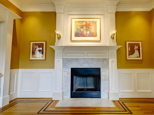 Fireplace, Interior, Wood Texture Flooring
