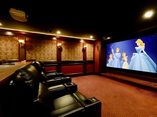 Home Theatre Room, Interior, Projection Screen, Recessed Lighting, Theatre Room