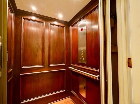 Elevator, Interior, Recessed Lighting, Wooden Walls