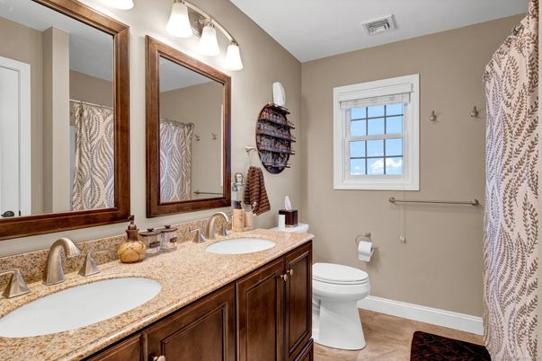 Bathroom, Dual Sink Vanities, Interior, Wood Texture Flooring