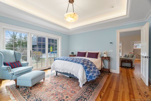 Bedroom, Interior, Pendant Lights, Wood Texture Flooring