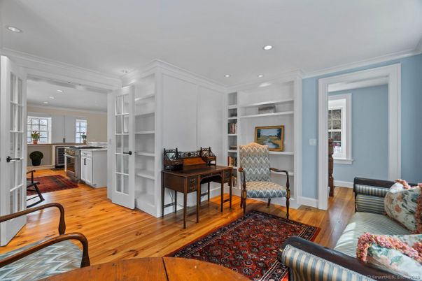 Home Office, Interior, Kitchen, Recessed Lighting, Wood Texture Flooring