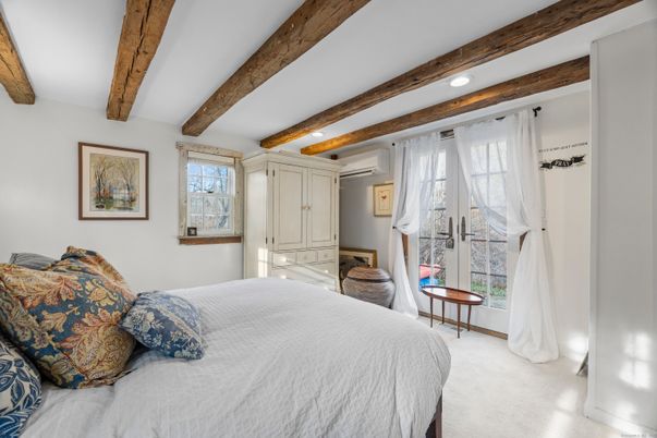 Bedroom, Interior, Recessed Lighting, Wooden Beams