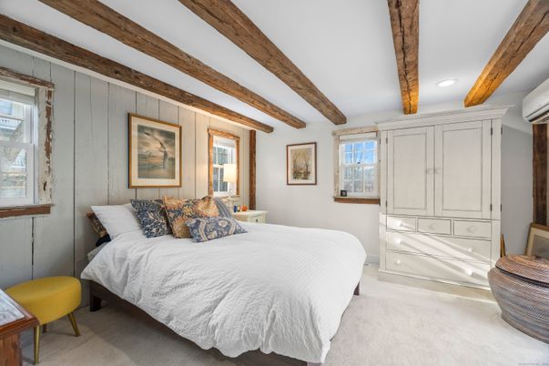 Bedroom, Interior, Recessed Lighting, Wooden Beams