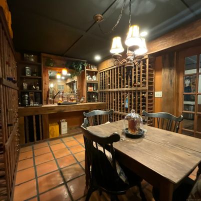 Chandelier, Dining room, Interior, Wine Storage