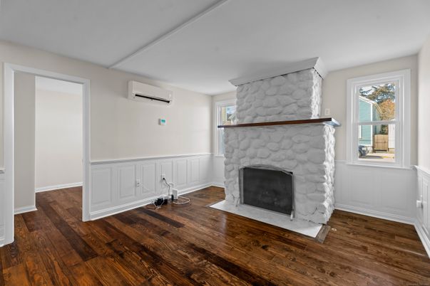 Empty room, Fireplace, Interior, Wood Texture Flooring
