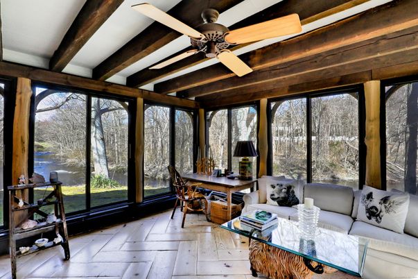 Interior, Living room, Sun Room, Wooden Beams, Wood Texture Flooring