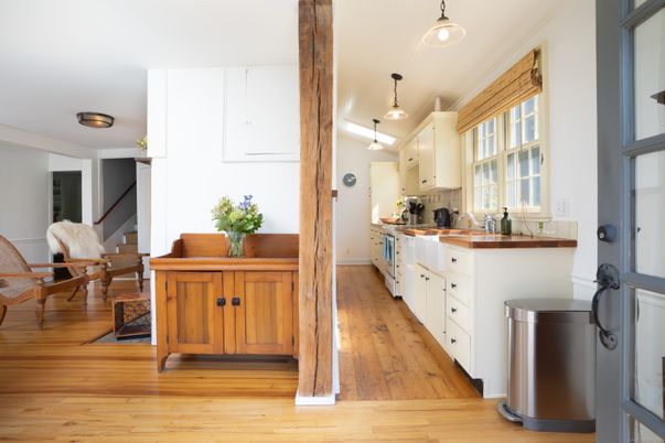Dining room, Interior, Kitchen, Pendant Lights, Wood Texture Flooring