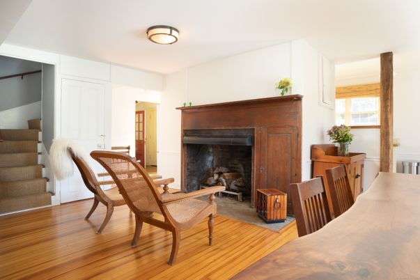 Fireplace, Interior, Wood Texture Flooring