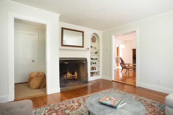 Fireplace, Interior, Wood Texture Flooring