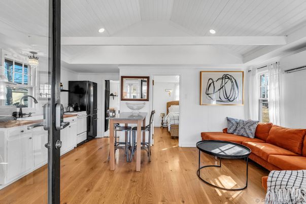 Interior, Kitchen, Living room, Recessed Lighting, Wood Texture Flooring