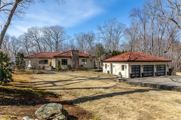 Attached, Backyard, Detached Garage, Exterior, Facade, Spanish Mediterranean