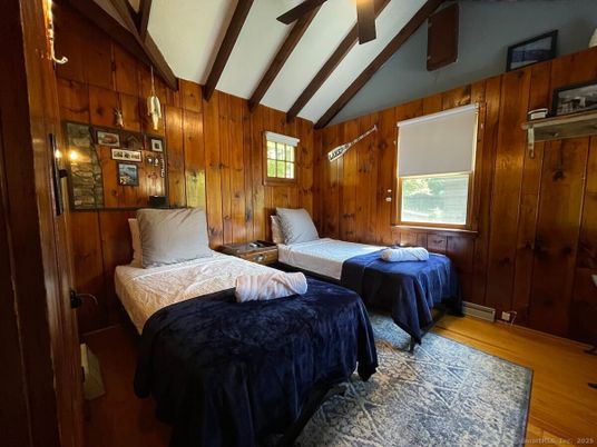 Bedroom, Interior, Wooden Beams, Wood Texture Flooring, Wooden Walls