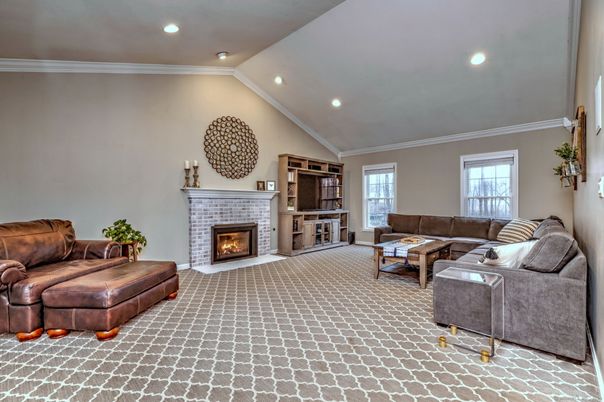 Fireplace, Interior, Living room, Recessed Lighting