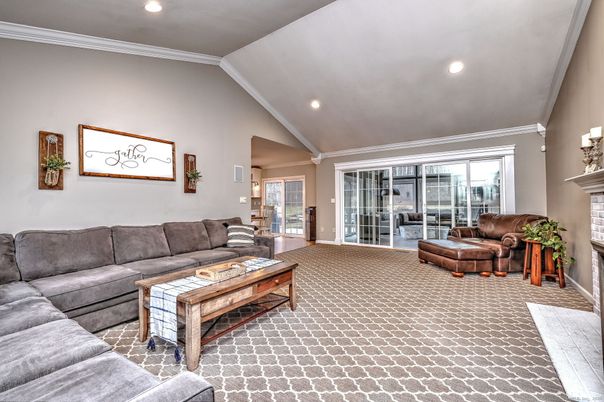 Fireplace, Interior, Living room, Recessed Lighting