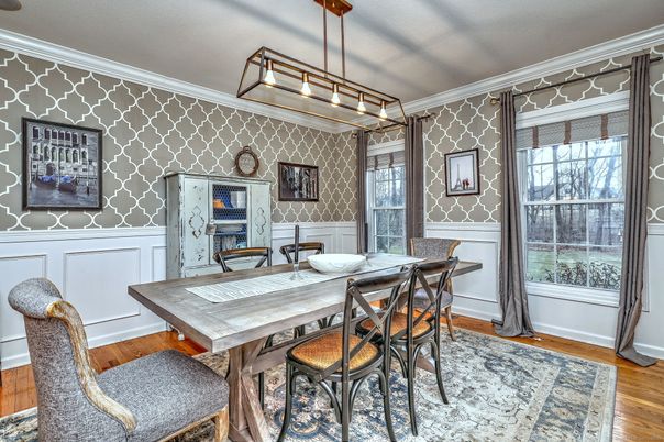 Dining room, Interior, Wood Texture Flooring