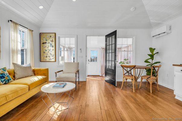 Dining room, Interior, Living room, Recessed Lighting, Wood Texture Flooring