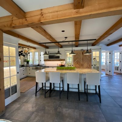 Interior, Kitchen, Pendant Lights, Wooden Beams
