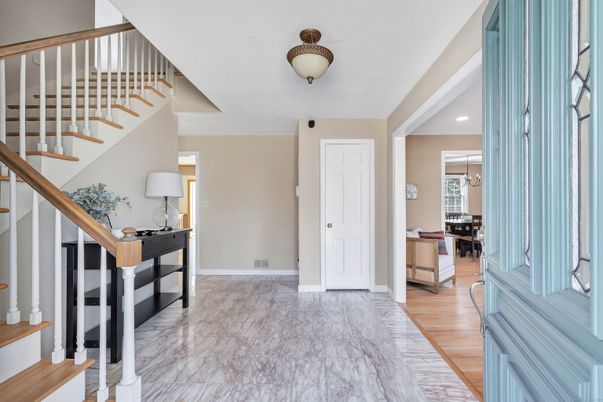 Interior, Marble, Recessed Lighting, Wood Texture Flooring