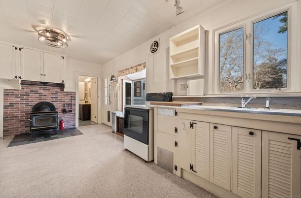 Fireplace, Interior, Kitchen, Stone Walls