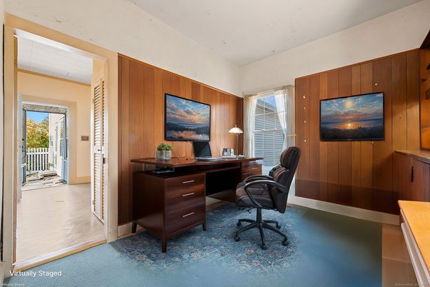 Home Office, Interior, Wooden Walls