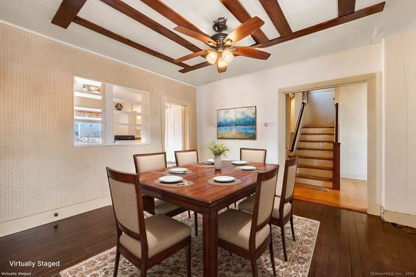 Dining room, Interior, Wooden Beams, Wood Texture Flooring