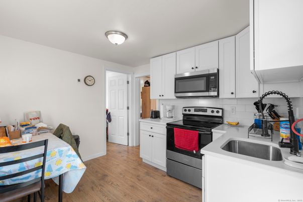 Interior, Kitchen, Stainless Steel Appliances, Wood Texture Flooring