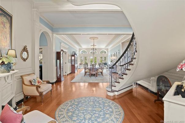 Chandelier, Dining room, Interior, Wood Texture Flooring