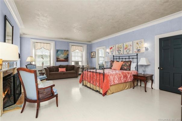 Bedroom, Fireplace, Interior