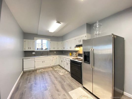 Interior, Kitchen, Stainless Steel Appliances, Wood Texture Flooring
