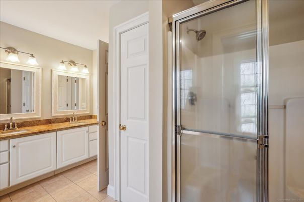 Bathroom, Dual Sink Vanities, Glass Shower, Interior