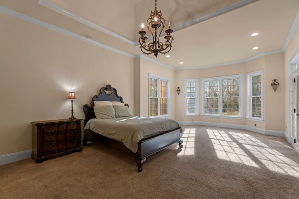 Bedroom, Chandelier, Interior, Recessed Lighting