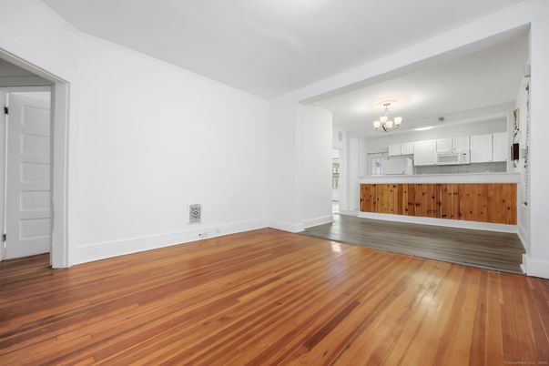 Chandelier, Empty room, Interior, Kitchen, Wood Texture Flooring